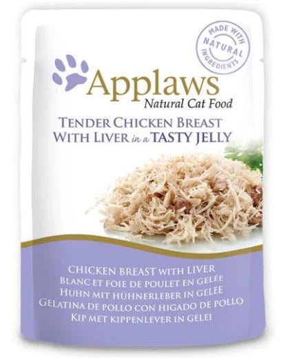 Applaws Chicken with Liver in Jelly Pouch Adult Wet Cat Food - 70G