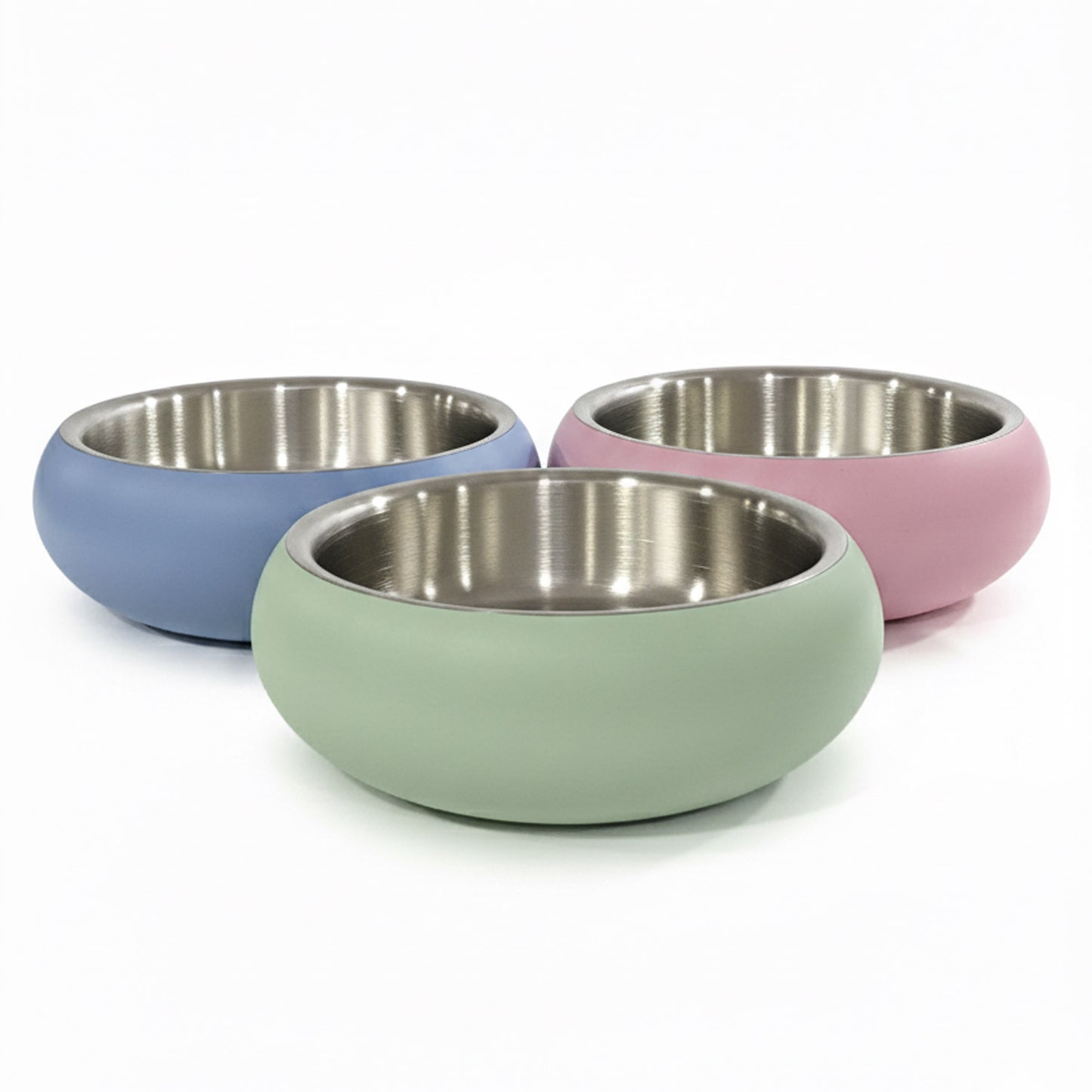 Saluki  Double Wall Bowl Belly With Non Slip Base - Green -1240ML