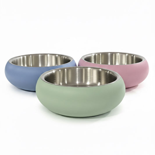 Saluki  Double Wall Bowl Belly With Non Slip Base - Green -1240ML