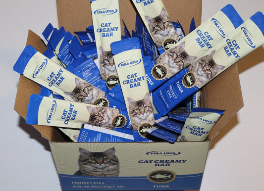 High-end Quality Tuna Cat Creamy bar Snacks Treats Cat Wet Food (15g x 50)