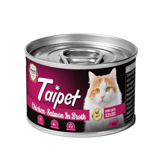 Taipet Cat Canned Wet Food Chicken & Salmon In Broth-85g