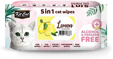 Kit Cat 5-in-1 Scented Cat Wipes - Lemon