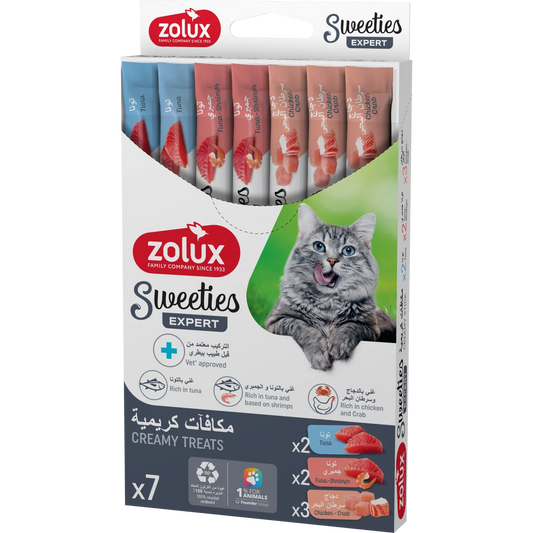Sweeties Creamy Stick For Cats Mixed Of Tuna Crabs& Shrimp 7pcs/box