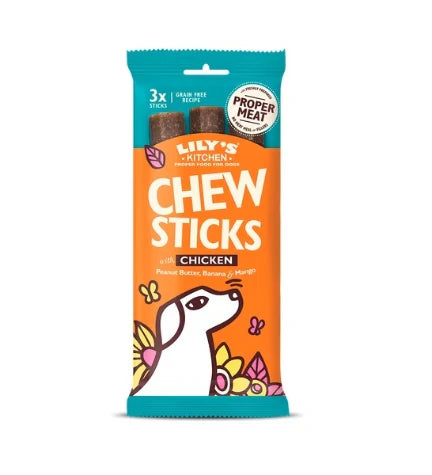 Lilys Kitchen Dog Chew Sticks with Chicken Dog Treats (Best Before 03-2026)