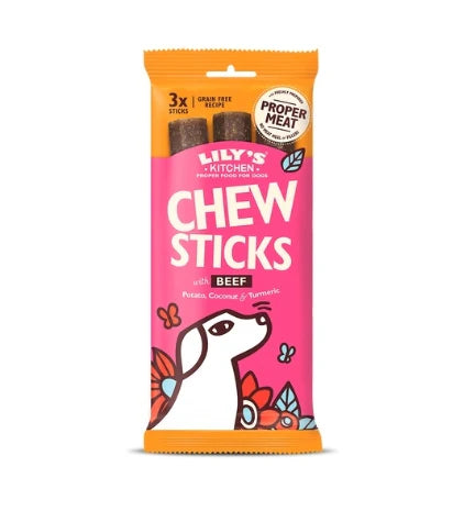 Lily's Kitchen Dog Chew Sticks with Beef Dog Treats - 120G