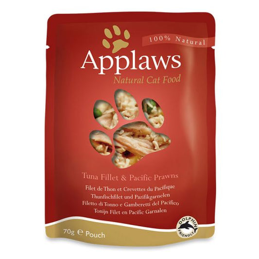 Applaws Tuna Fillet with Pacific Prawn in Broth Adult Wet Cat Food - 70G