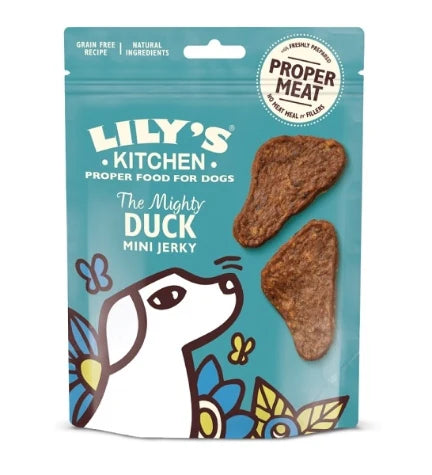 Lily's Kitchen The Mighty Duck Mini Jerky Grain Free Dog Treats 70G