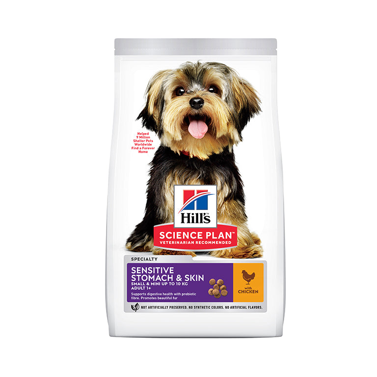 Hills Science Plan Sensitive Stomach & Skin Small & Mini Adult Dog Food With Chicken - 1.5Kg