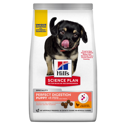 Hills Science Plan Perfect Digestion Medium Puppy Dry Dog Food With Chicken & Brown Rice