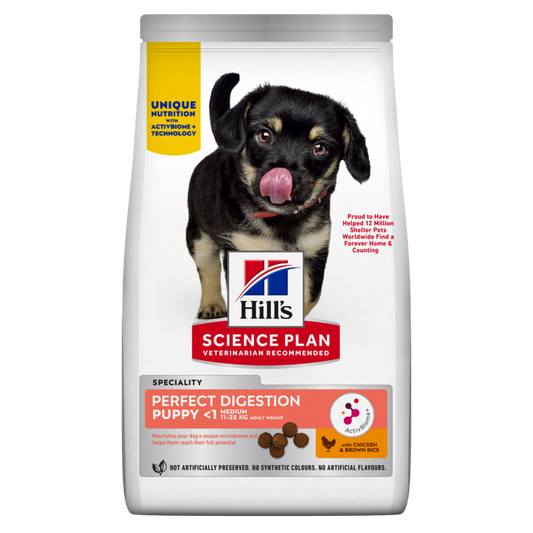 Hills Science Plan Perfect Digestion Medium Puppy Dry Dog Food With Chicken & Brown Rice