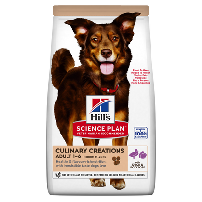 Hills Science Plan Culinary Creations Duck & Potatoes Medium Adult Dry Dog Food - 2.5Kg