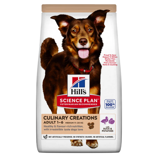 Hills Science Plan Culinary Creations Duck & Potatoes Medium Adult Dry Dog Food - 2.5Kg (Best Before 02-2026)