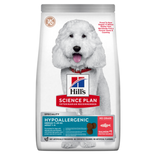 Hills Science Plan Hypoallergenic Medium Breed Adult Dry Dog Food With Salmon