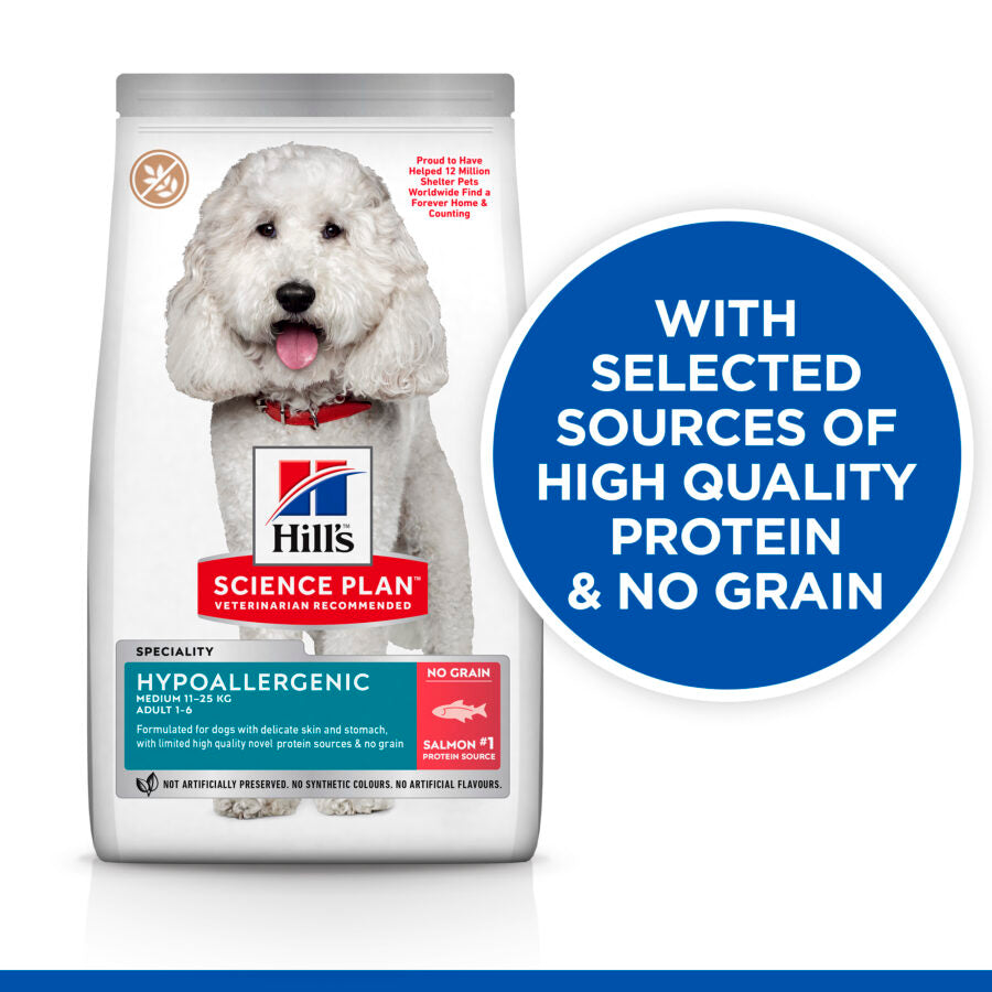 Hills Science Plan Hypoallergenic Medium Breed Adult Dry Dog Food With Salmon - 2.5Kg