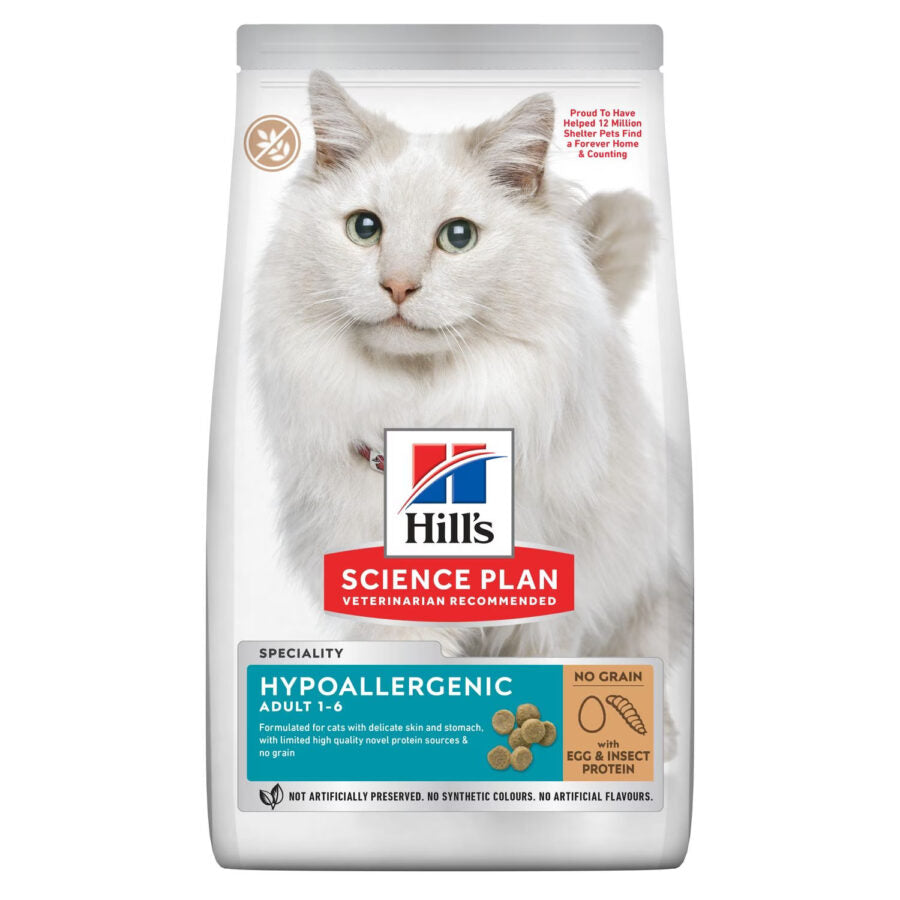 Hills Science Plan Hypoallergenic No Grain With Egg & Insect Protein Adult Cat Food Dry