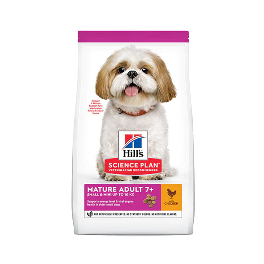 Hills Science Plan Small & Mini Mature Adult 7+ Dry Dog Food With Chicken - 3Kg (Best Before 01-2026)