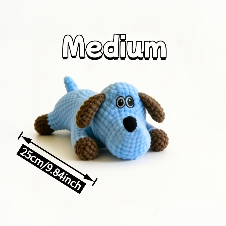 Blue Flat-Face Dog Sound-Producing Plush Toy