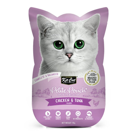 Kitcat Chicken and Tuna Petite Pouch-70G