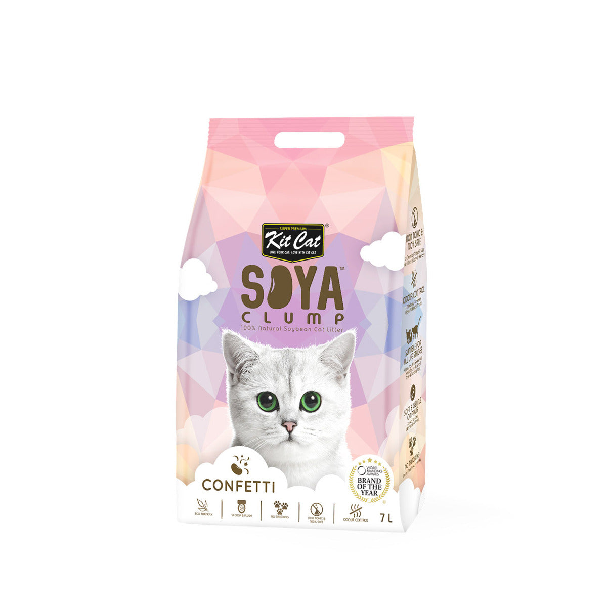 Kit Cat SoyaClump Soybean Cat Litter - CONFETTI/7L