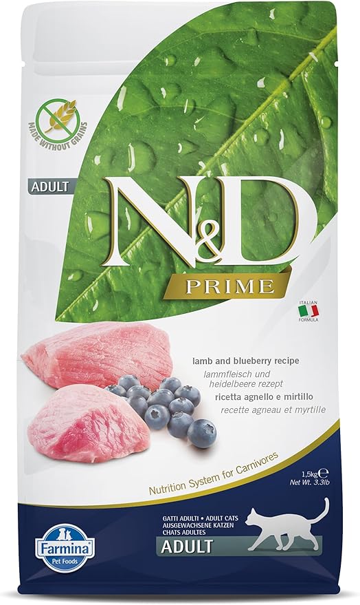 Farmina N&D Lamb and Blueberry Adult Cat Dry Food-1.5Kg