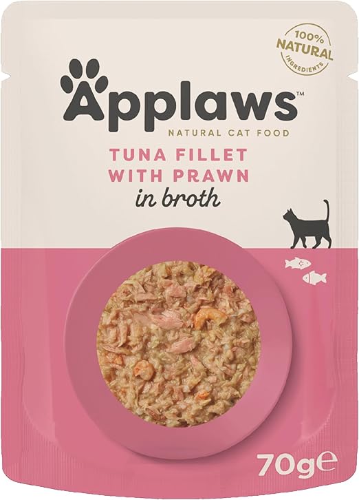 Applaws Tuna Fillet with Pacific Prawn in Broth Adult Wet Cat Food - 70G