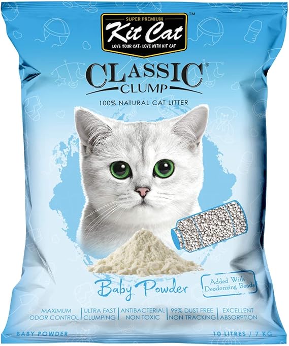 Kit Cat Classic Clump Cat Litter 10L Baby Powder – Petzi