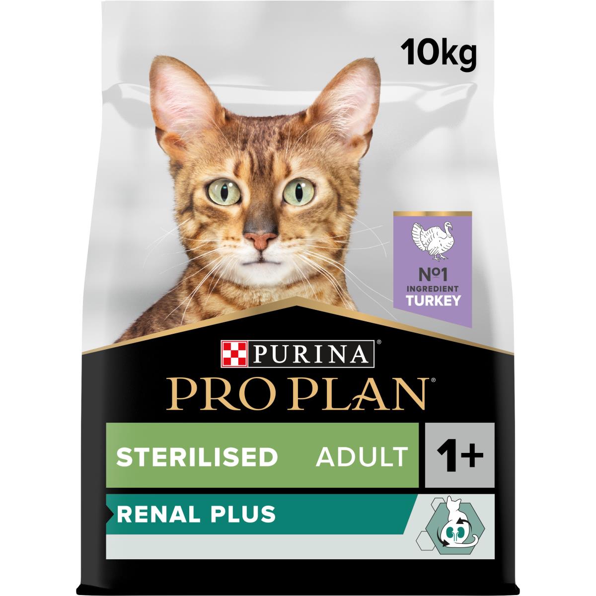 Proplan Sterilised Adult Renal Plus  Dry Cat Food Wiht Turkey 10Kg