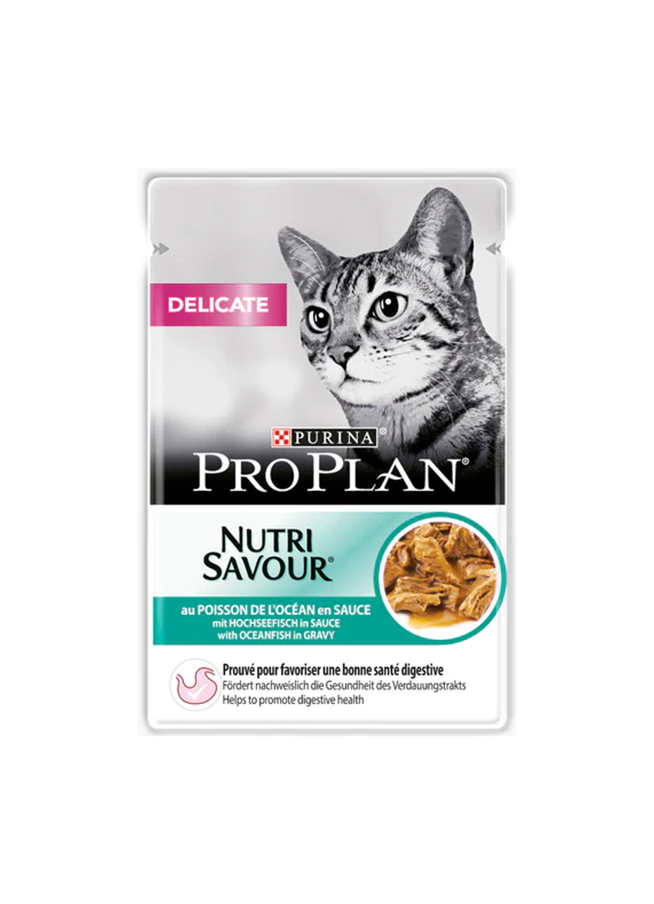 Purina Pro Plan Delicate Wet Cat Food with Oceanfish Grilled in Gravy - 85G