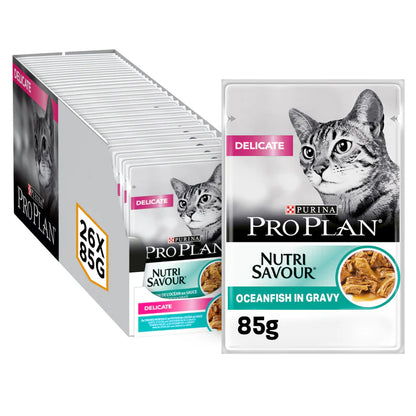 Purina Pro Plan Delicate Wet Cat Food with Oceanfish Grilled in Gravy - 85G