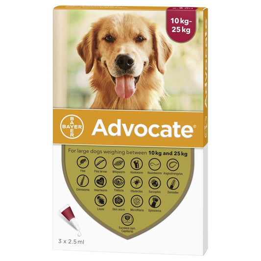 Advocate Spot-On Solution for Large Dogs 10-25kg (3x2.5ml)
