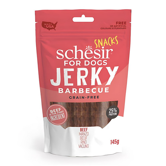 Schesir Grain-Free Dog Snacks Jerky BBQ Beef - 145G