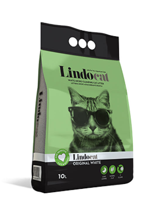 Lindocat White Bentonite Original White Cat Litter(Fragrance Free) - 10L