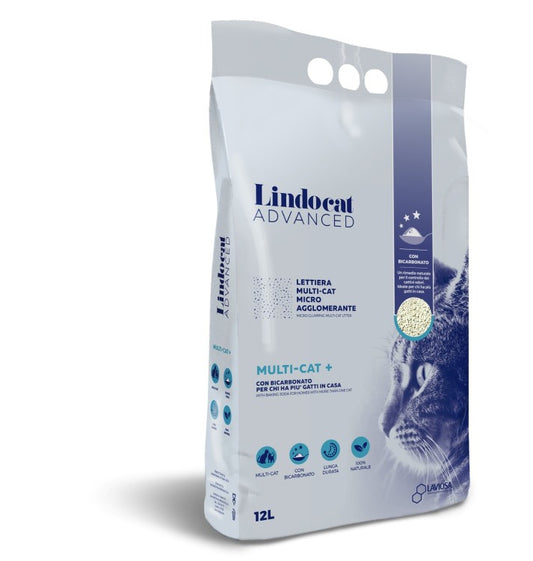 Lindocat White Bentonite Advanced Multi-Cat+ Cat Litter(Fragrance Free) - 12L