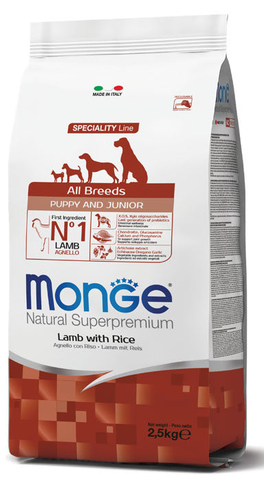 Monge All Breed Puppy Lamb & Rice - 2.5Kg