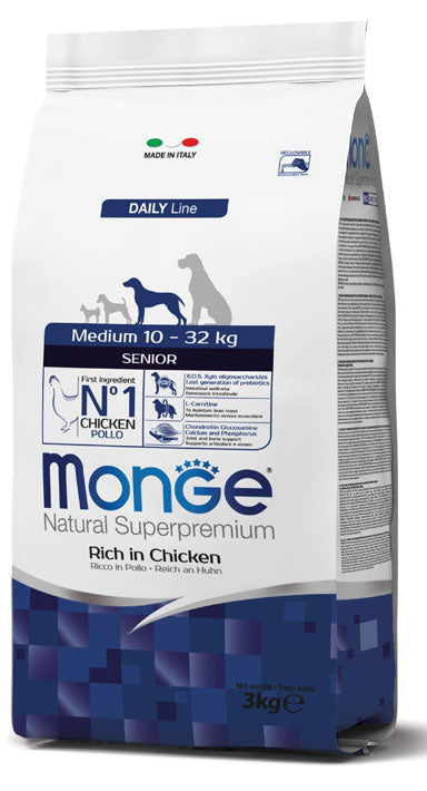 Monge Medium Senior With Chicken - 3Kg