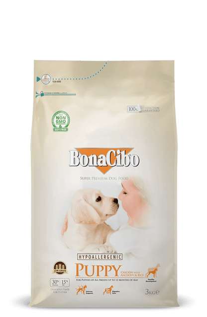 Bonacibo Hypoallergenic for Puppy with Chicken Anchovy & Rice - 3Kg