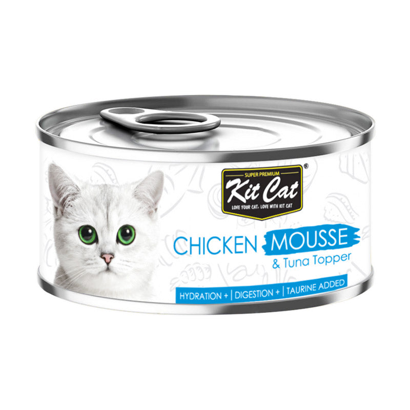 Kit Cat Chicken Mousse & Tuna Topper Wet Cat Food