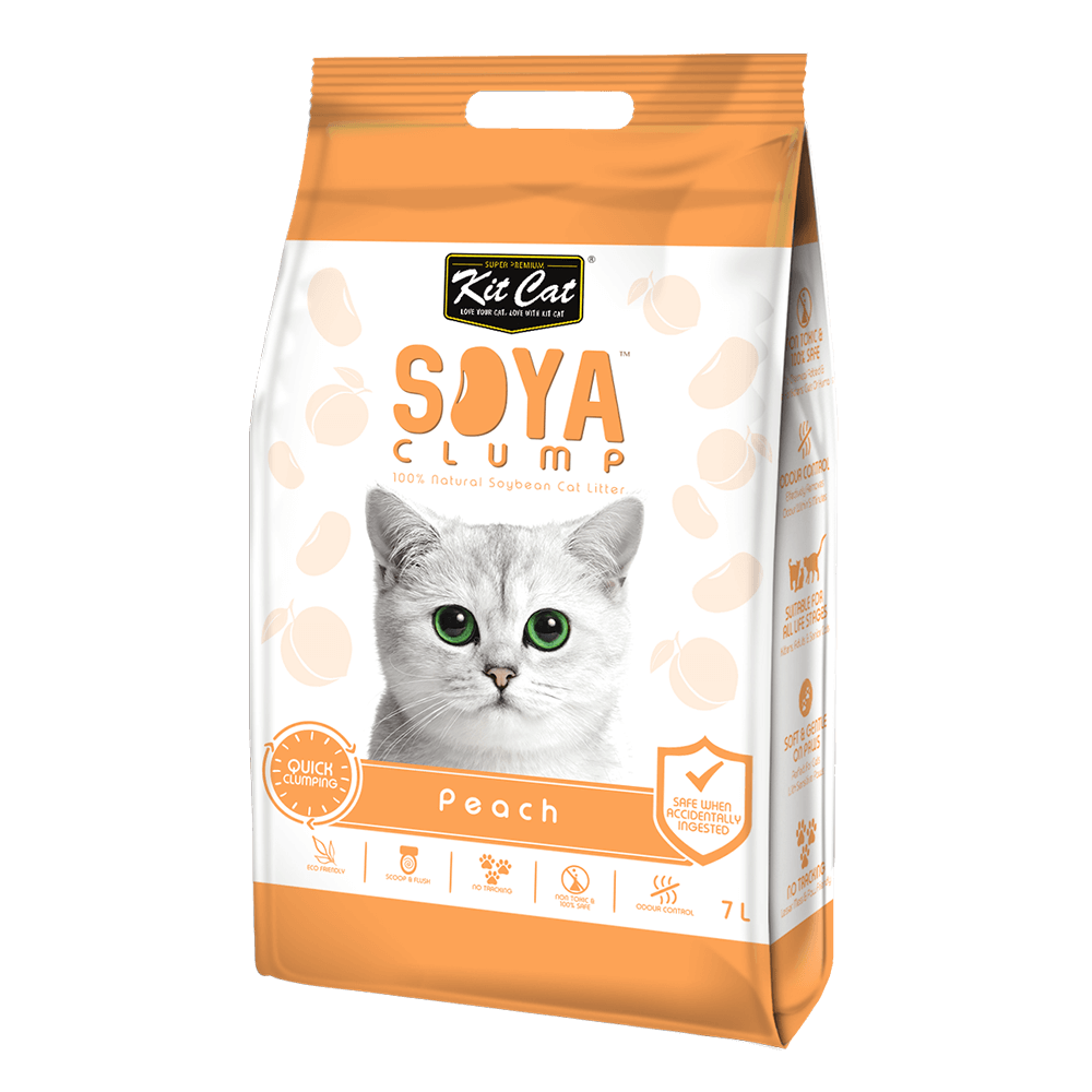 Kit Cat SoyaClump Soybean Peach Cat Litter - 7L