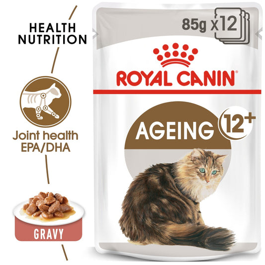 Feline Health Nutrition Ageing +12 Gravy Wet Cat Food