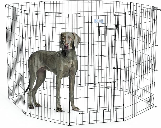 MW 48" Black Exercise Pen w/Split MAX Lock Door