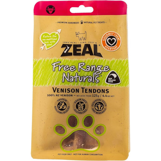 Zeal Free Range Naturals Venison Tendons Dog Treats 