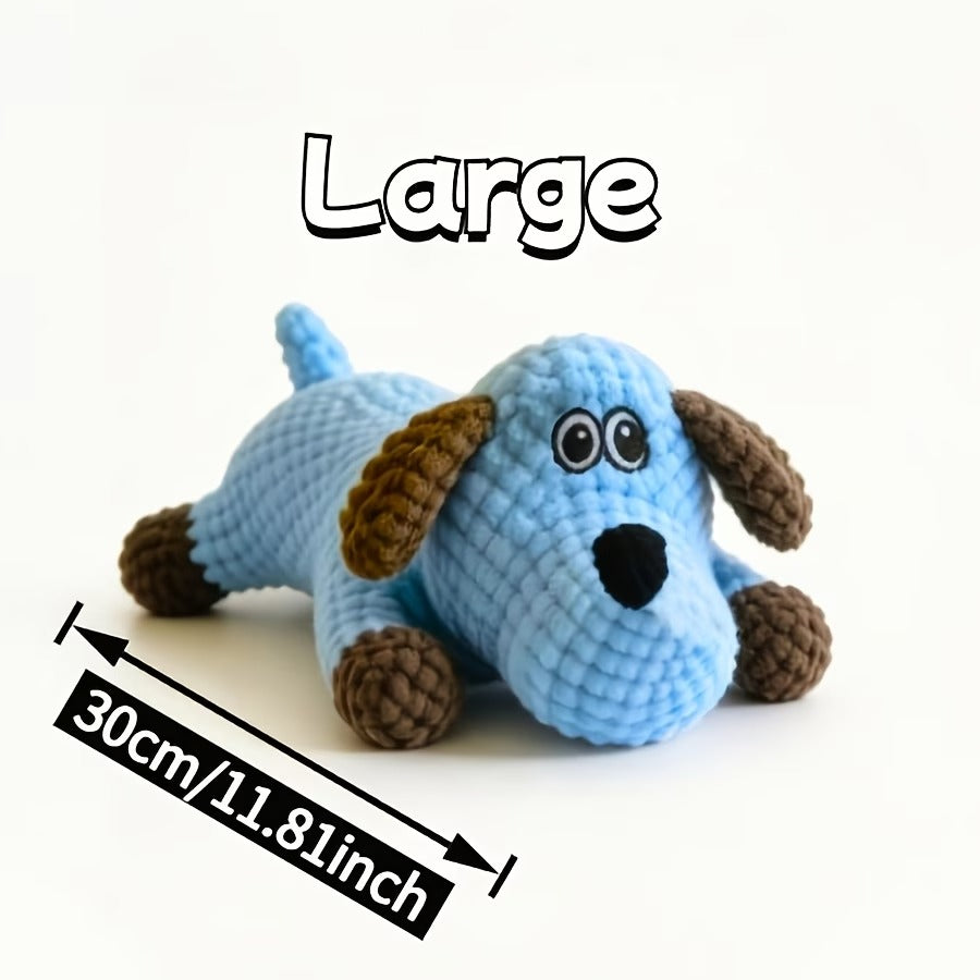 Blue Flat-Face Dog Sound-Producing Plush Toy
