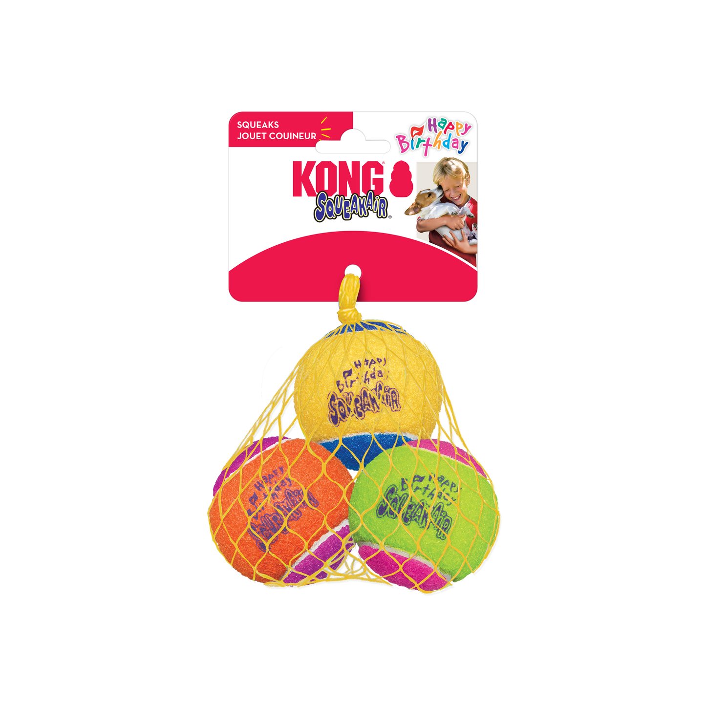 Kong Dog Toy Squeakair Birthday Ball - (3pcs Pack)