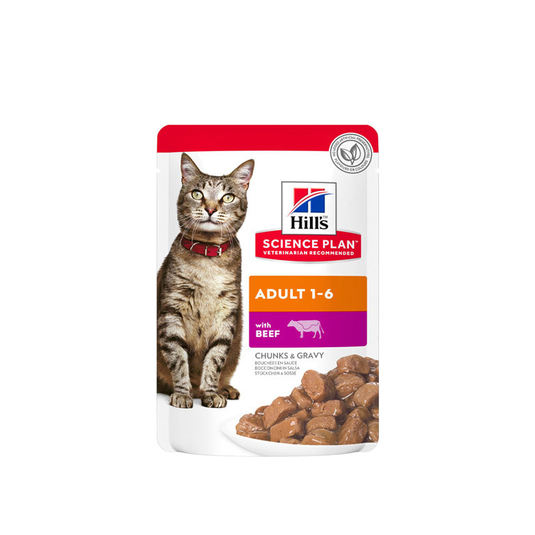 Hills Science Plan Adult Wet Cat Food with Beef 