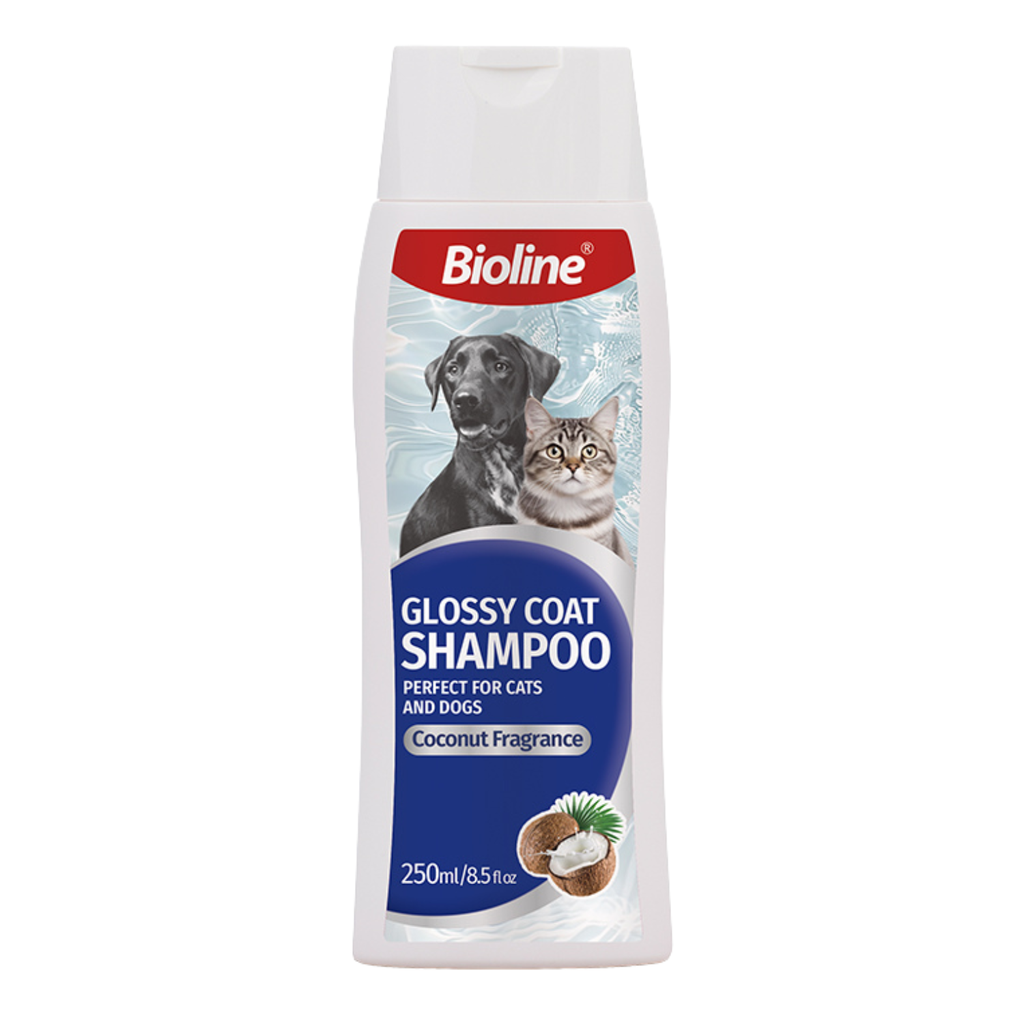 Bioline Glossy Coat Shampoo For Dogs And Cats in Coconut Fragrance - 250ml