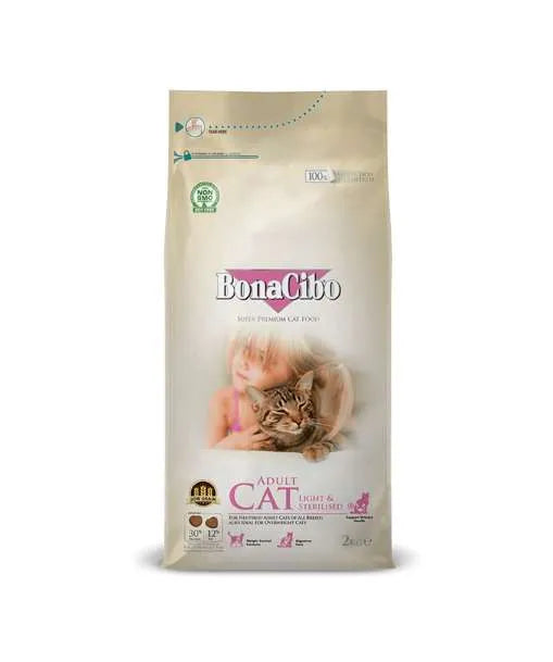 Bonacibo Dry Food for Light & Sterilized Adult Cats 2kg