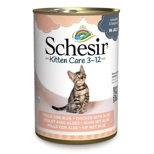 Schesir Kitten Care- Can In Jelly (3-12Months) Chicken with Aloe Wet Cat Food - 140g
