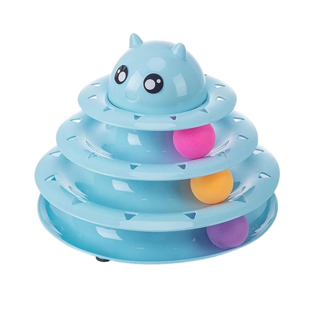 Cozy Paws Interactive Cat Wobble Track Toy With Rolling Ball - Mixed Color