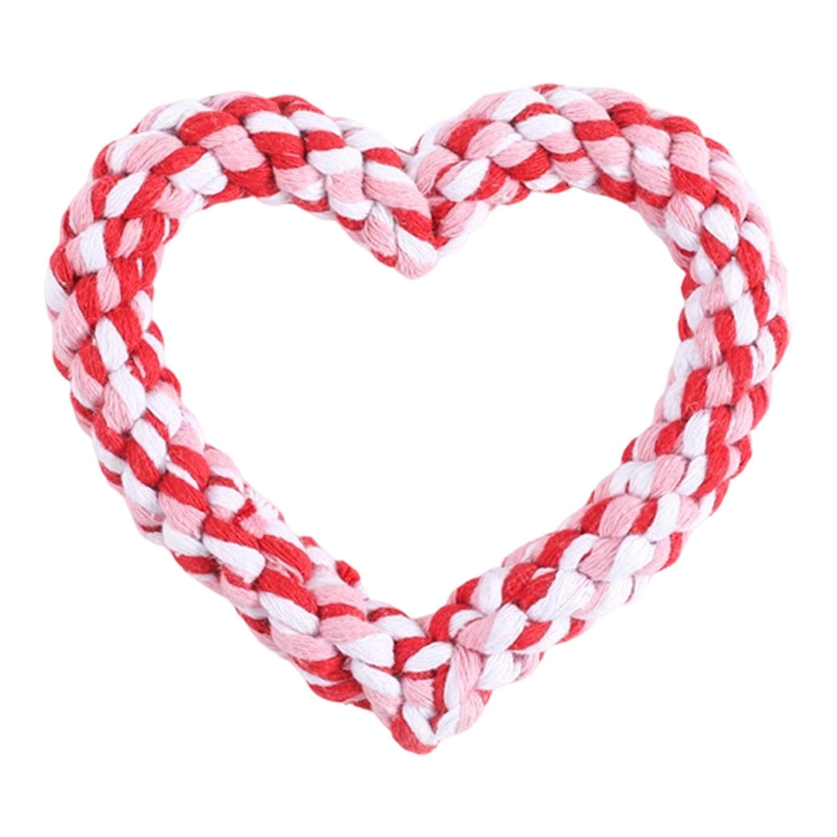Heart-Shaped Dog Rope Toy 1 pc, Random Color Durable Tug Chew Toy for Large Dogs And Puppies