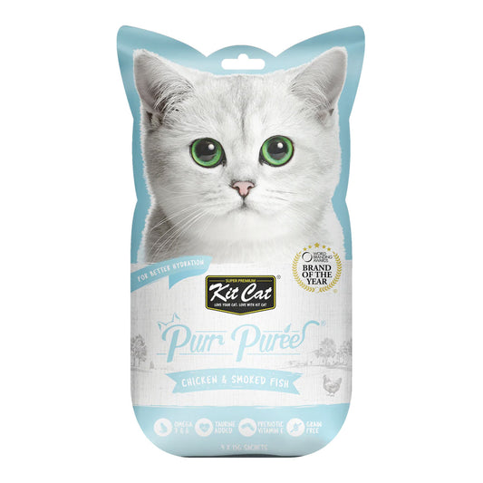 Kit Cat Purr Puree Chicken & Smoked Fish 15Gx4 Sachect - 60G